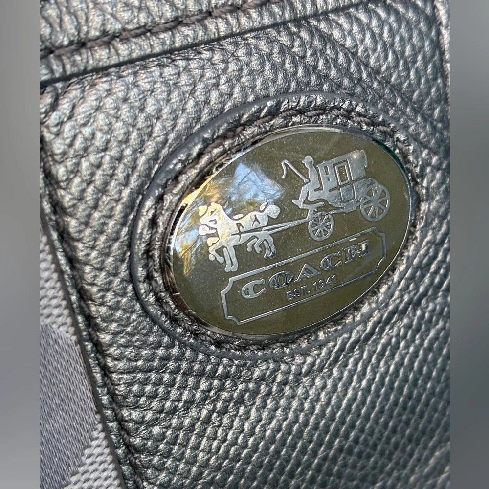 Coach Silver and Gray Signature Crossbody Bag